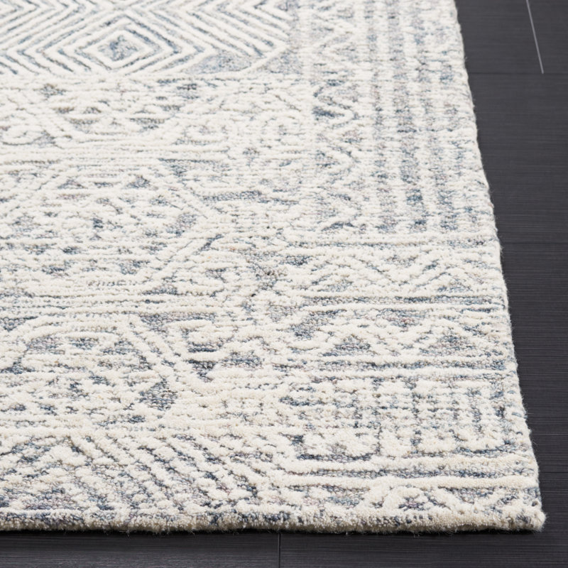 Amzi Hand Tufted Wool Southwestern Rug, Rectangle 8' x 10'