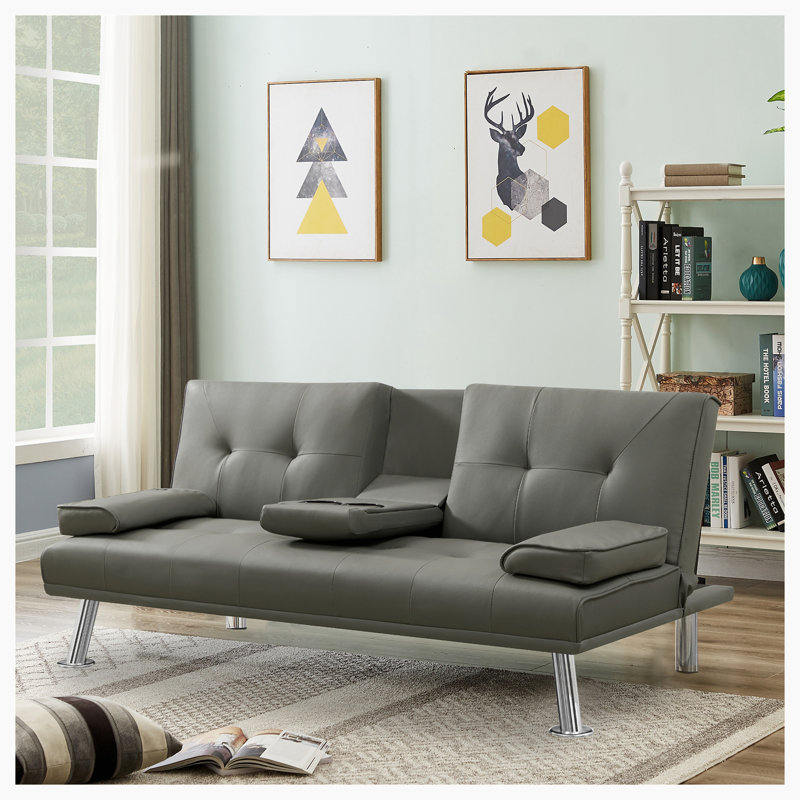 Similicuir 65,75 po Keianna, Velours gris
