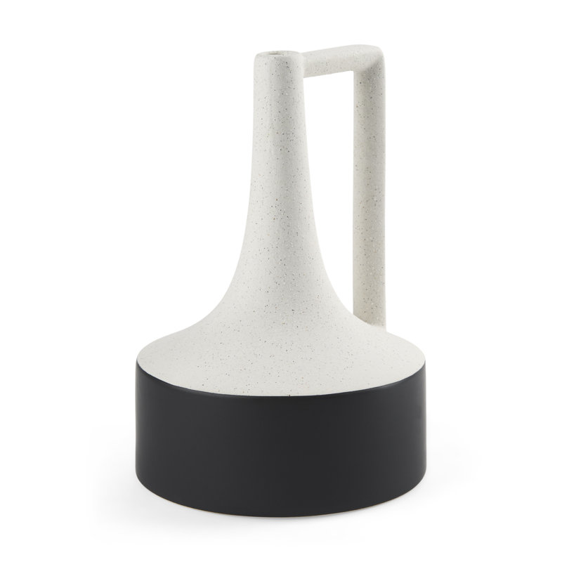 Vase en céramique 12 "noir et blanc