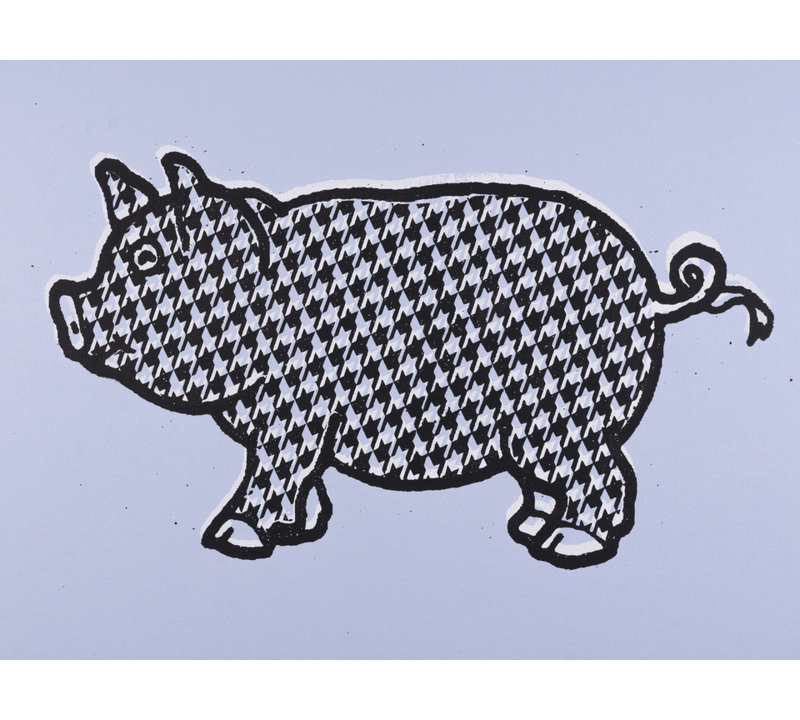 Patterned Pig Print by Jphono 1, 25.25" H x 31.25" W, Black Framed Paper, 19" H x 25" W