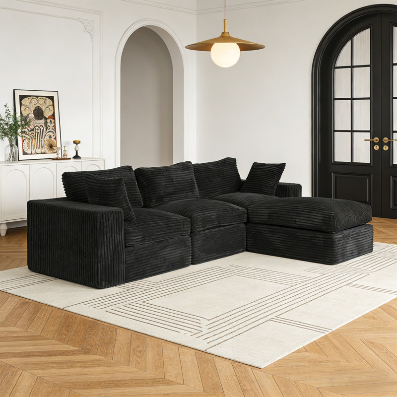 Canapé modulaire en chenille à large siège modulaire Compression
