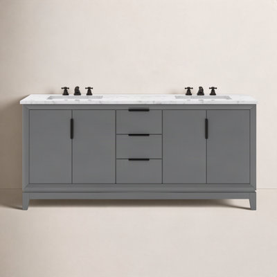 Charlise 72" Carrara Marble Double Bathroom Vanity