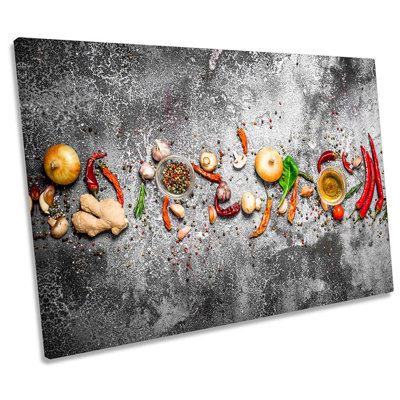 Fresh Aromatic Spices Herbs - Wrapped Canvas Print