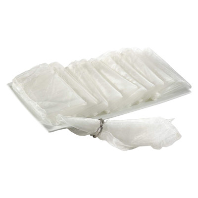 Elegant Sheer Organza Cloth Napkins 20" W X 20"l, Set Of 12