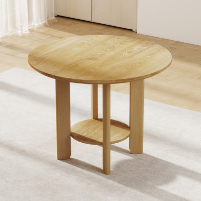 Modern 42" Round Dining Table For 4 People With Solid Wood Legs For Kitchen, Dining Room