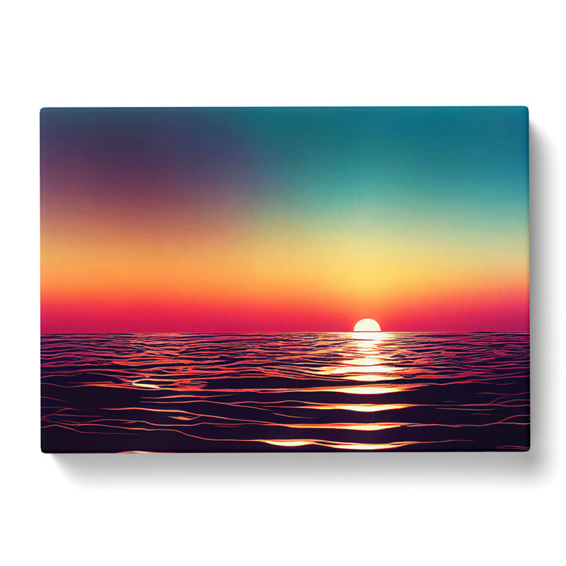 Hypnotic Ocean Sunset - Wrapped Canvas, 50cm H x 76cm W x 3cm D