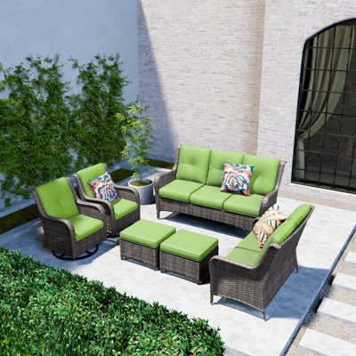 Ensemble de meubles de patio en osier 6 pièces 6 pièces