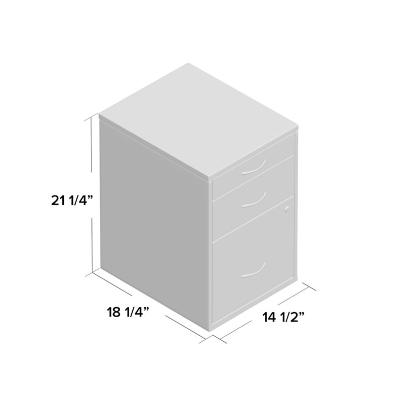 Camyiah 14.5'' Wide 3 -Drawer Steel File Cabinet, White