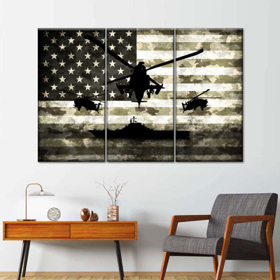 " Navy Camo USA Flag " by Echoes Of America 3 - Pieces