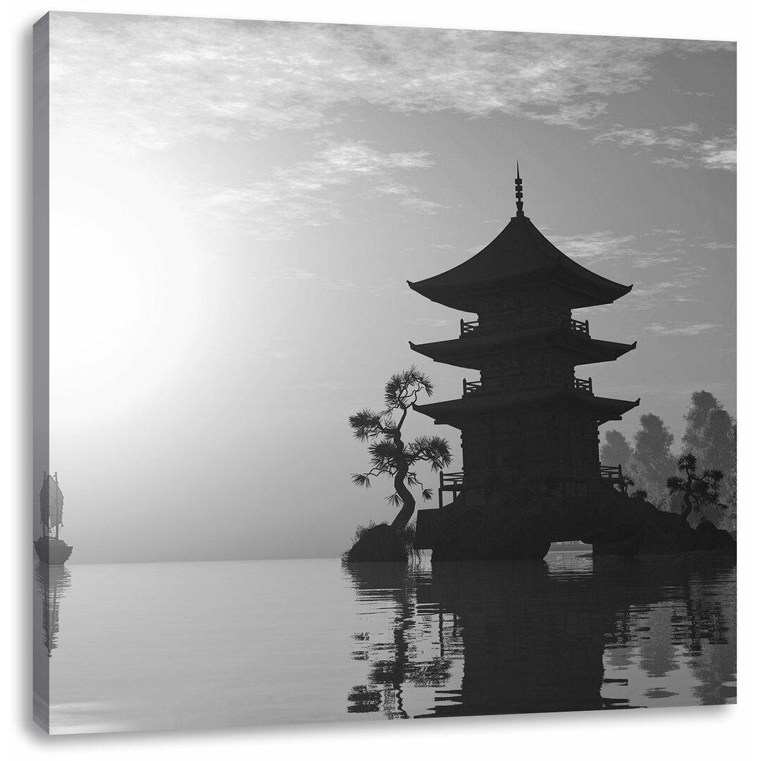 Leinwandbild Chinesisches Haus am See