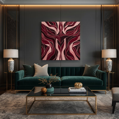 Abstract Figurative 4 Red Canvas Wall Art