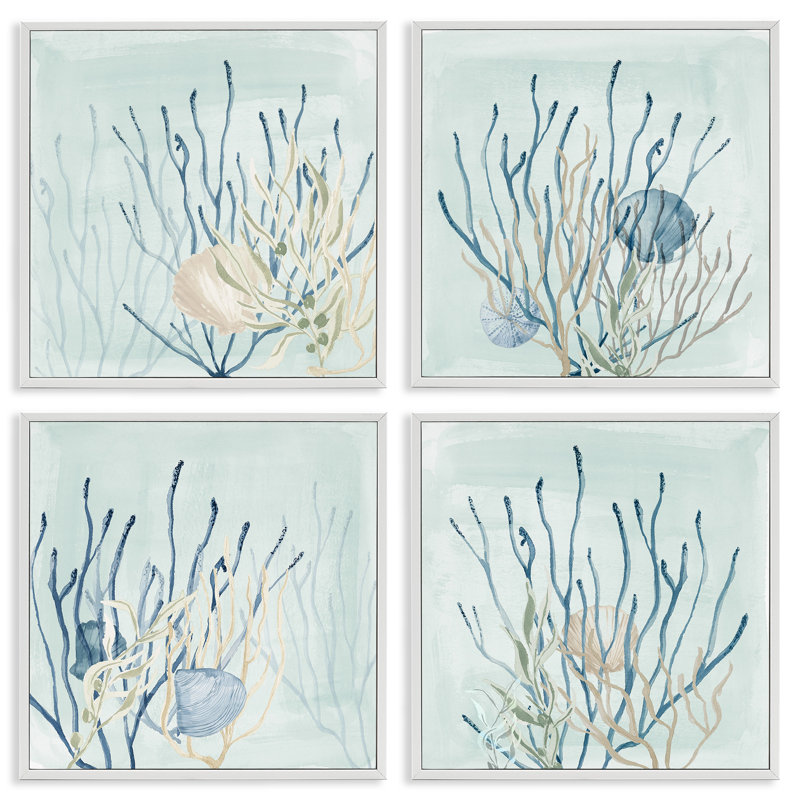 «Natation sous l'eau», ensemble de 4 giclées encadrées par Lucille Price, H 17 po x l 17 po x P 1,5 po