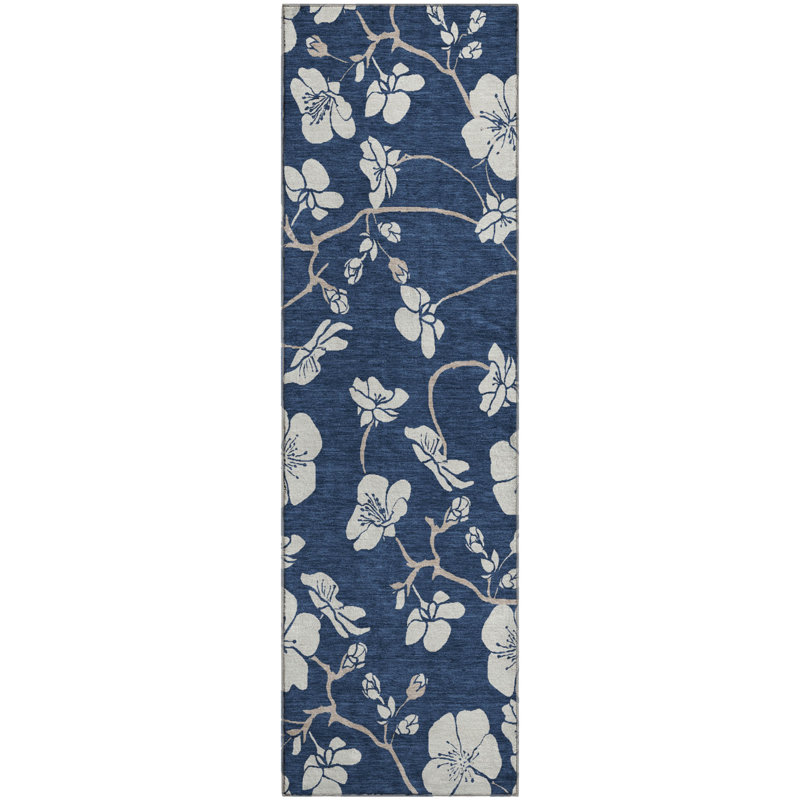 Premium Machine Washable Birchview AMF1032 Floral Rug, Runner 2'3" x 7'6"