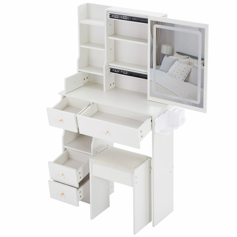 Stylish Full Body Mirror Cabinet with Multi-Layer Storage, Perfect for Organized and Elegant Living Spaces, White