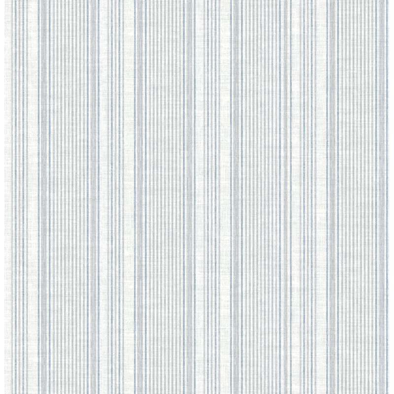 Ayanna Light Green Striped Wallpaper, Blue