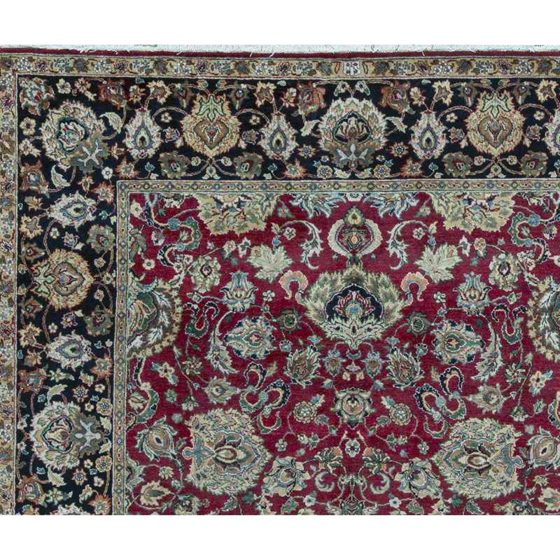 Sona Wool Oriental Area Rug in Red/Black