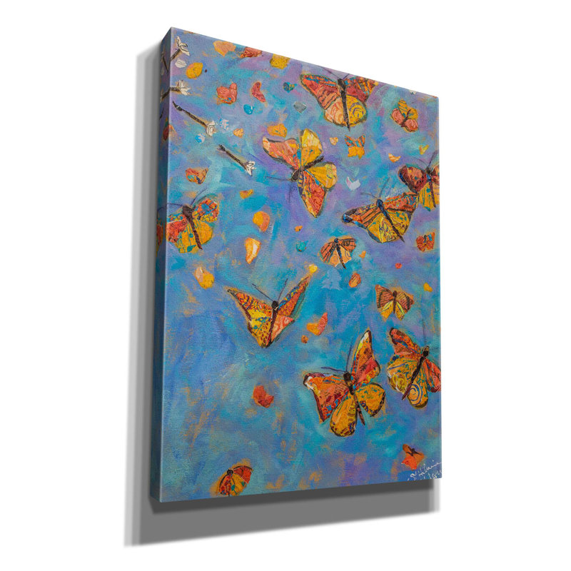 «Monarch Migre B» par St. Hilaire Elizabeth, art mural sur toile, H 16 po x l 12 po x P 0,75 po