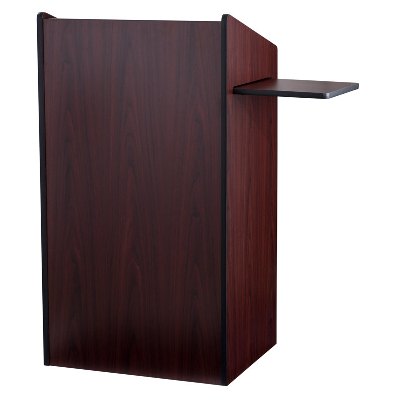 Mahogany Executive-Style Full Podium with Slide-Out Shelf