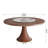 Round Mid-Century Farmhouse Solid Wood Dining Table With Removable Stone Lazy Susan Jaivyn-1144273667-1144311246