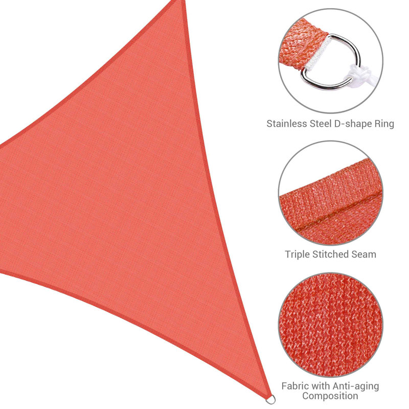Yescom Triangle Shade Sail, 13.1 (ft.) x 16 (ft.), Red