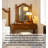 Solid Ash Wood Vintage Vanity Table With Mirror And Two Drawers