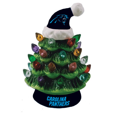 8" LED Ceramic Christmas Tree, Carolina Panthers