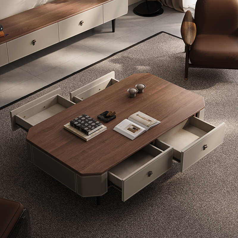 Table basse moderne de luxe minimaliste, H 15,75 po x L 51,18 po x l 27,56 po