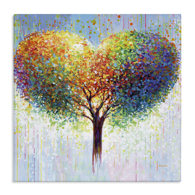  "Bold Hued Heart Tree", art mural par Leon Devenice, H 17 po x l 17 po