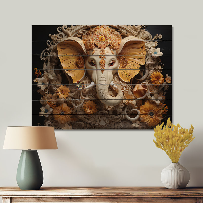 Macie - impression spirituelle sur bois de pin naturel, H 24 po x l 32 po