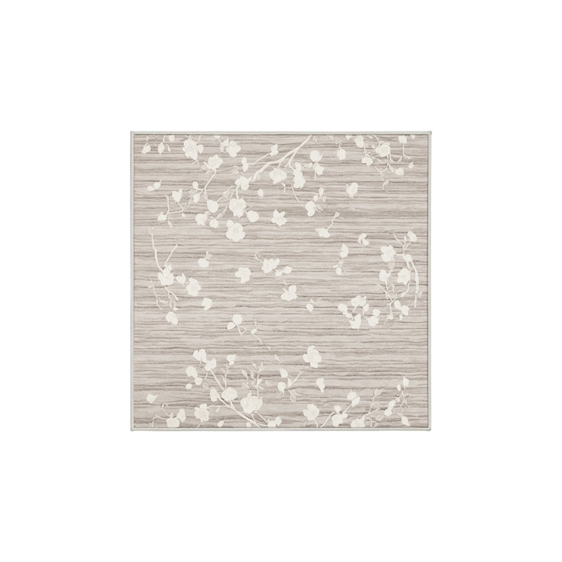 Tapis beige lavable à la machine, Carré 4 pi