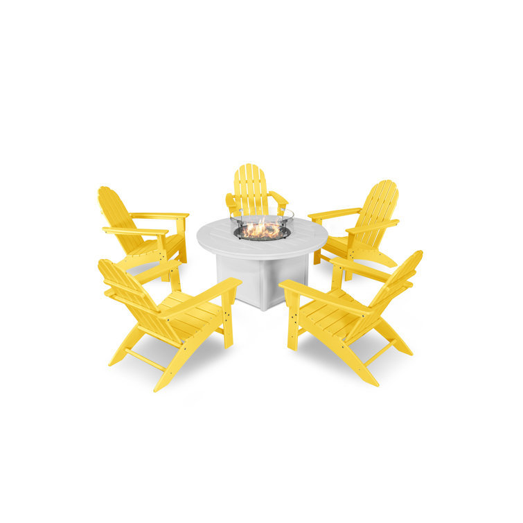 Vineyard Adirondack 6-Piece Chat Set with Fire Pit Table