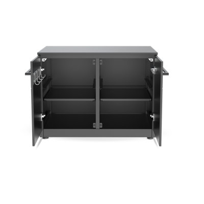 Module de cuisine d'extérieur bas 90 avec plateau en acier résistant à la chaleur, tablette de rangement et pieds réglables Cozze Elements