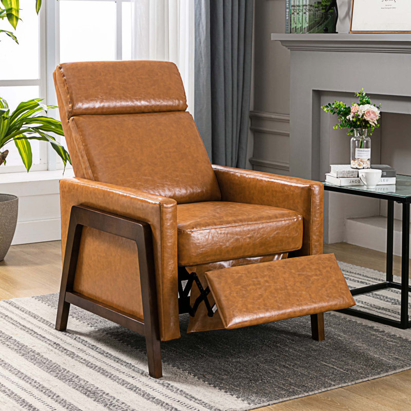 Fauteuil inclinable Latyra, Similicuir brun
