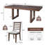 Ensemble de table de salle à manger extensible 7 pièces, table de ferme avec rallonge 18 ", table de cuisine rustique en bois 78" et chaises rembourrées 6 pièces, ensemble de table de salle à manger extensible pour salle à manger-2029301503