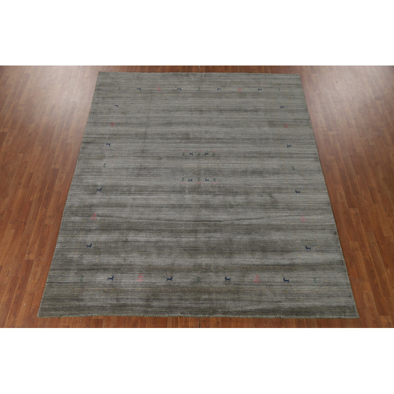 Tapis gris / vert / gris Gabbeh