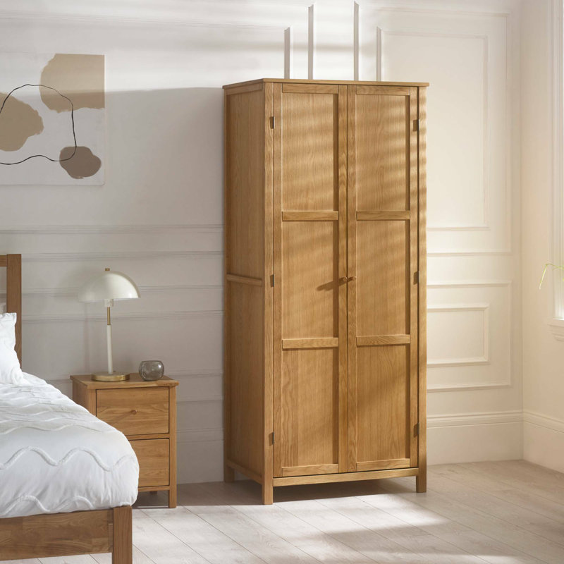 Buddleia 2 Door Solid + Manufactured Wood Wardrobe, Brown