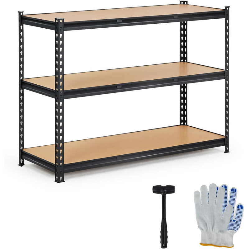 Étagères de garage robustes, tablettes de rangement réglables à 3 niveaux, 60 x 24 x 36 pouces, charge 1320 lb, tablettes de garage réglables, étagère de rangement utilitaire en métal