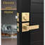 Ensemble combiné de poignées de porte d'entrée réversible et de serrure à pêne dormant unique à poignée cylindrique Mega | Poignée de porte moderne | Paquet de 3 clés identiques-98888335-136425635-136425651