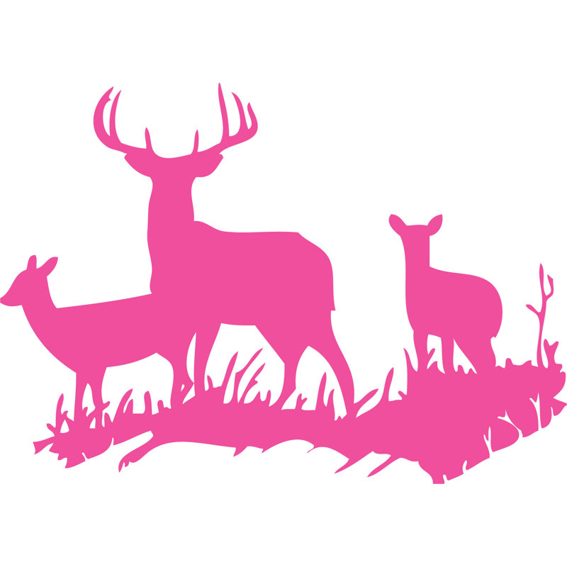 Adhésif décoratif en vinyle chevreuil chevreuil, H 22 po x l 31 po, Rose