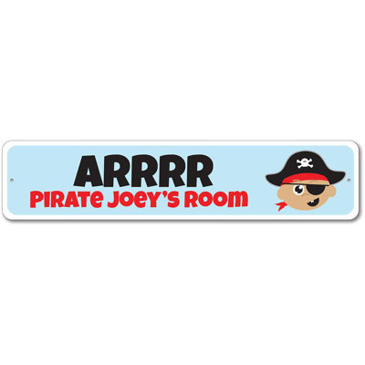 Kids Pirate Aluminum Sign