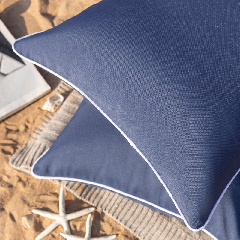 Housse de coussin d'extérieur Phantoscope, Carré 18 po, Marine, Housse de coussin seulement - sans coussin