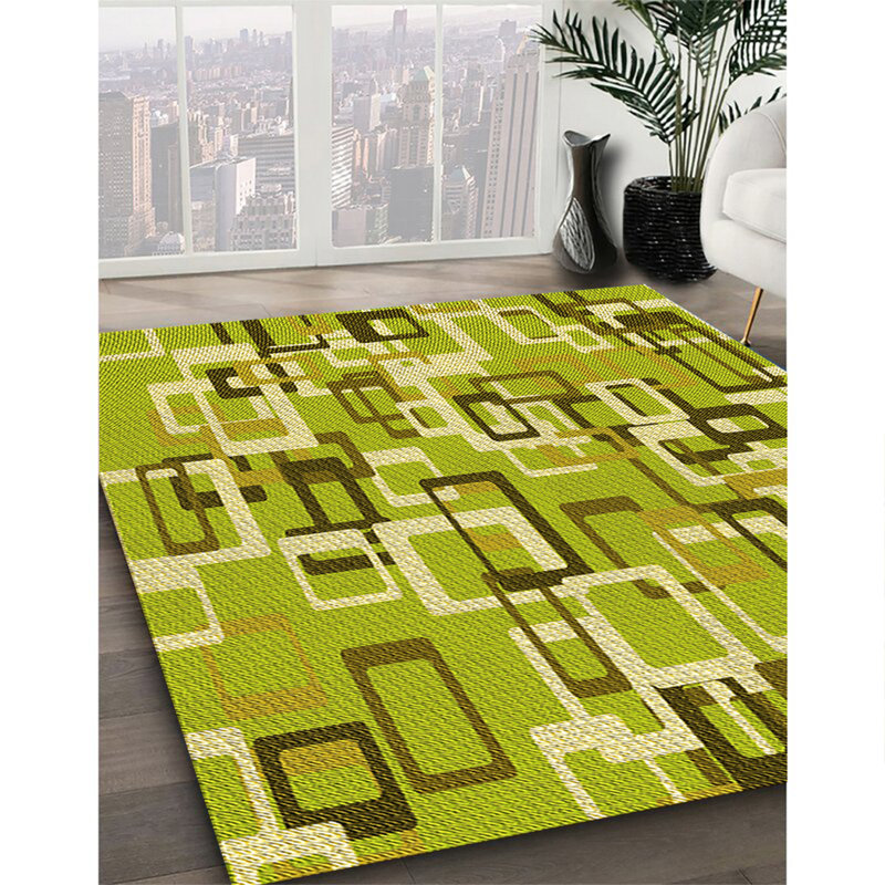 Tapis 100% à motifs lavables à la machine 2989PAT2307YW, Rectangle 7 pi x 9 pi