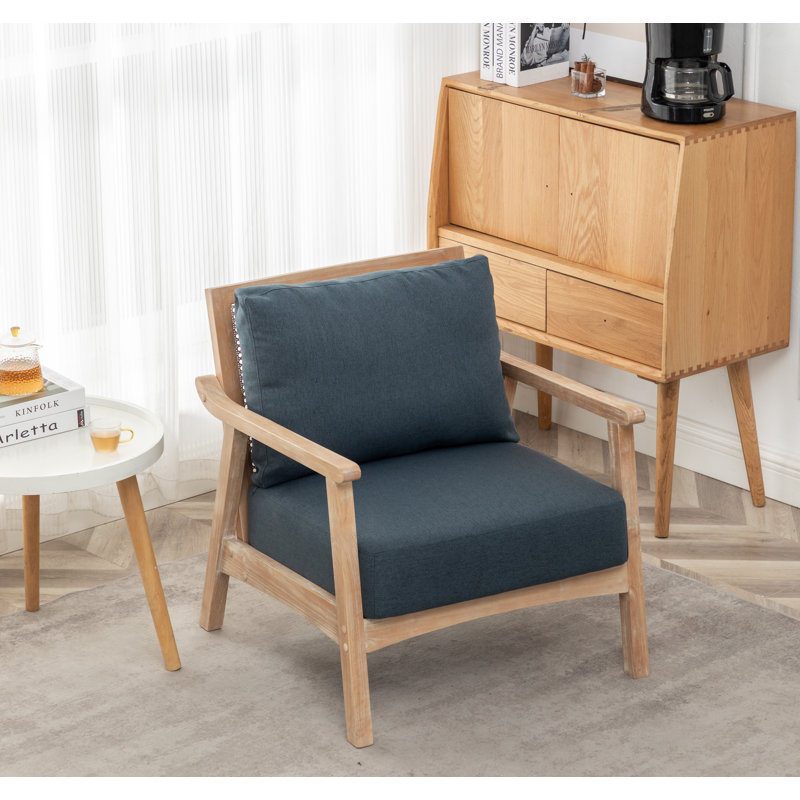Tryphosa Upholstered Armchair, Gray Linen Blend