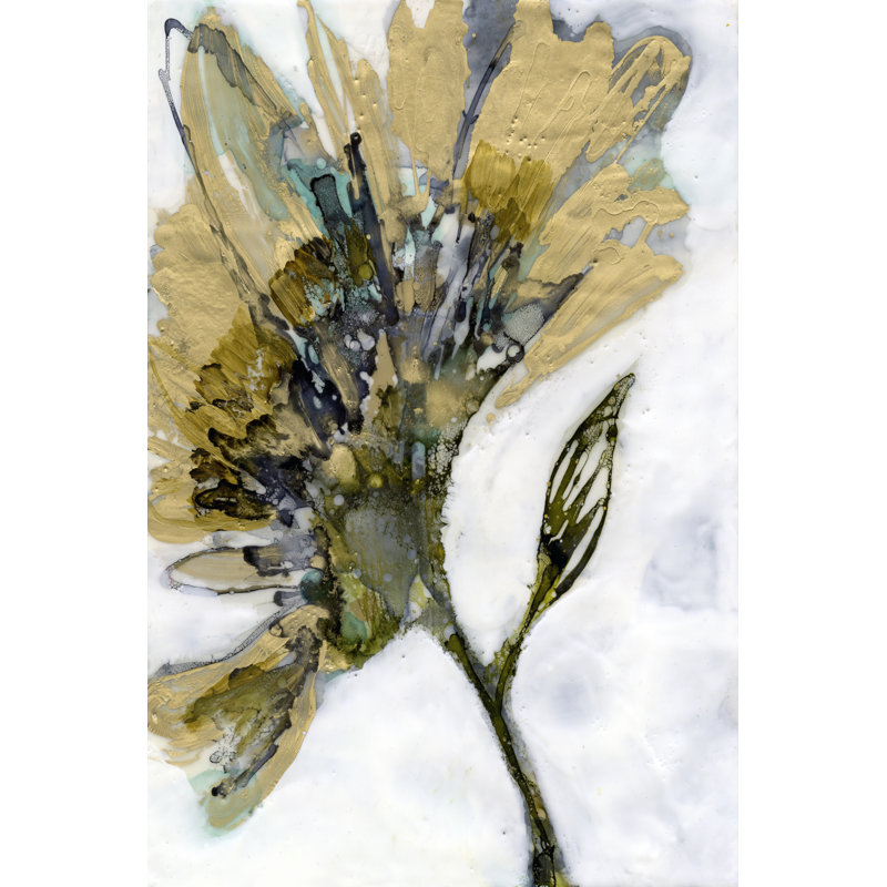 Flower Alloy II by Jennifer Goldberger - Painting on Canvas, 122 cm H x 81 cm W , Black Floater Framed