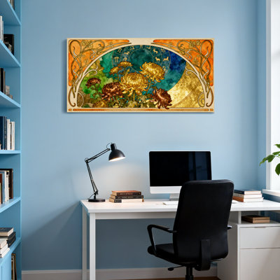 Fashion Art Nouveau Floral Zodiac Design Canvas Print