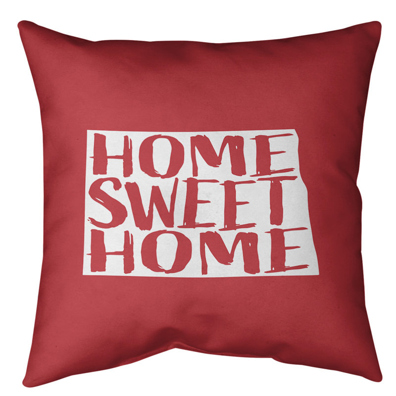 Housse de coussin nouvelle hampshire home, 26 po x 26 po, Dakota du Nord, Rouge