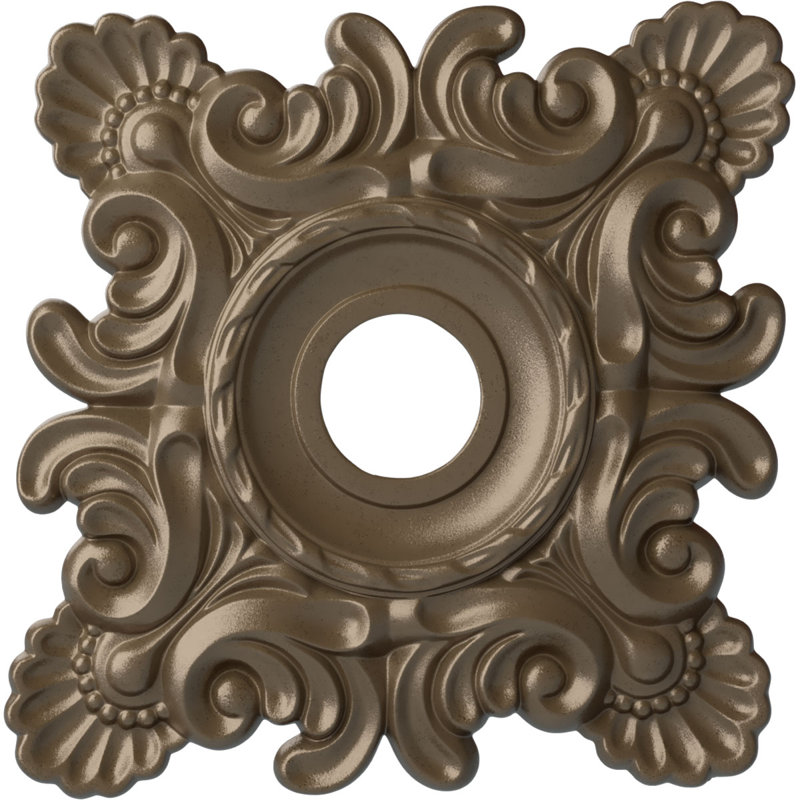 Médaillon de plafond de la station de train Endurathane Kendall, DO 18 1/2 po x P 3 7/8 po x P 1 po (convient aux auvents jusqu'à 3 7/8 po), fini jaune clair peint à la main