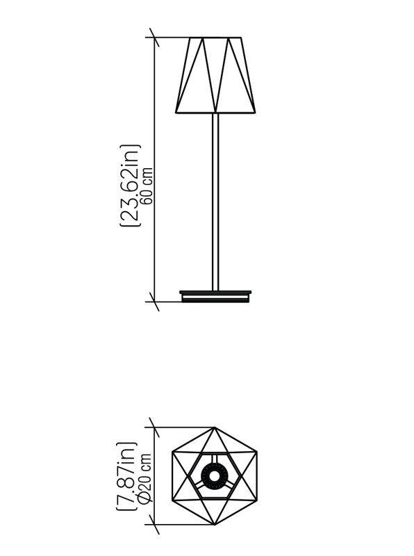 Facet Buffet Table Lamp, 23.62" H x 7.87" W x 7.87" D, Sand