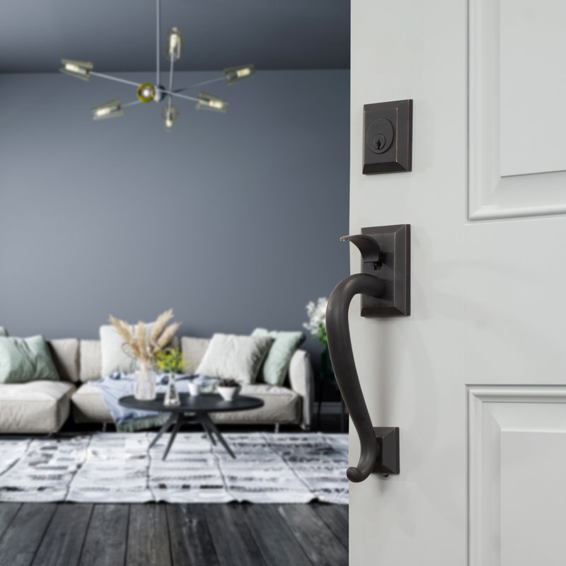 Handle With Knob And Deadbolt, Oil Rubbed Bronze