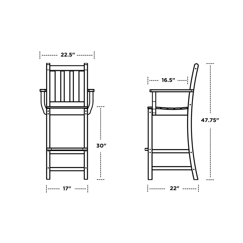 Chaise de bar Lakeside POLYWOOD, Vert